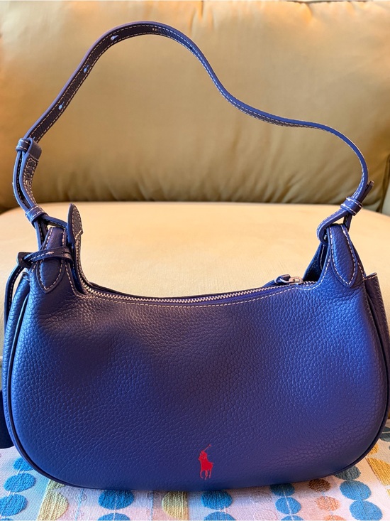 Ralph Lauren Handbags - Ralph Lauren Polo Play Leather Shoulder Bag (Ink) Red Polo Logo